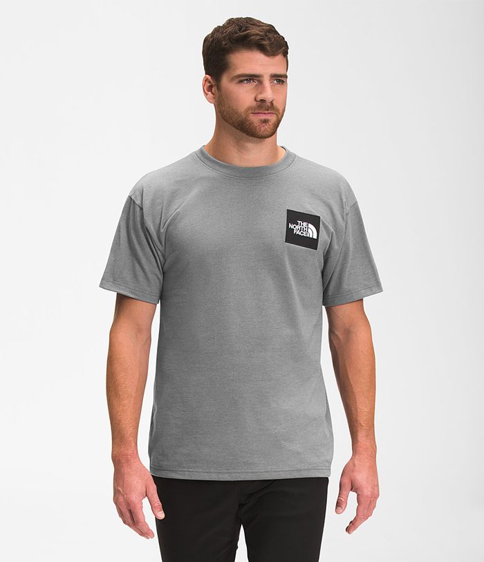 The North Face T Shirts Męska Szare Krótki Rękaw Heavyweight Box - SEIZ53147